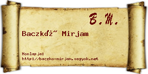 Baczkó Mirjam névjegykártya